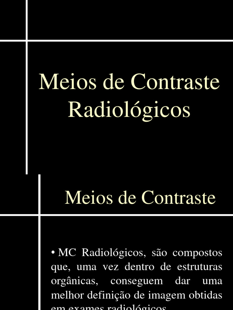 Meios de Contrastes Radiológicos | PDF | Solubilidade
