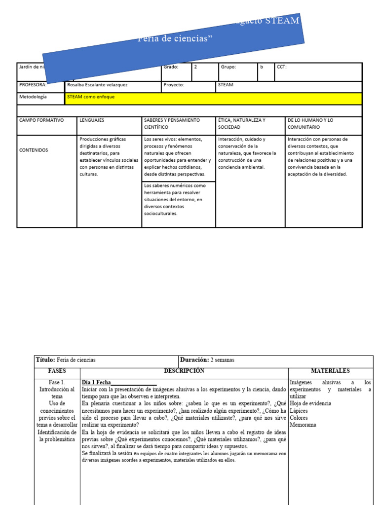 PROYECTO STEAM FERIA DE CIENCIAS 2b | Descargar gratis PDF ...