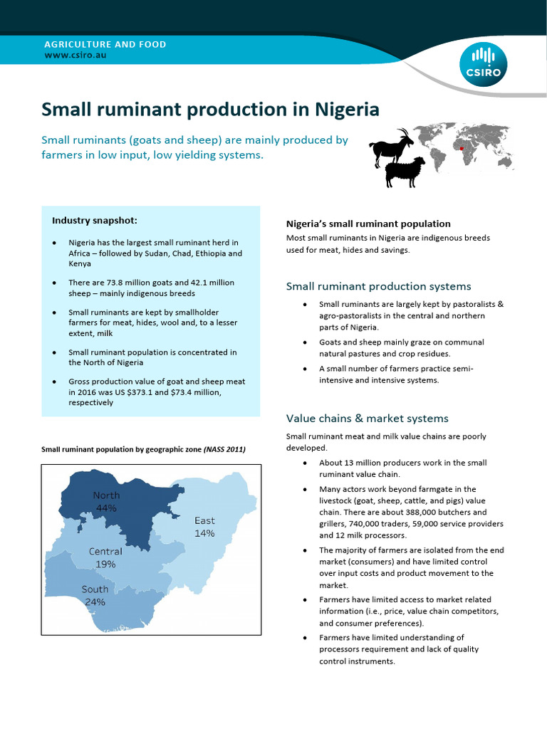 Small Ruminant Farming in Nigeria | PDF | Meat | Goat