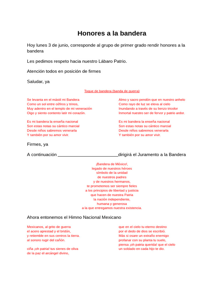 Honores A La Bandera | PDF | Ciencia y matemáticas | Libros para ...