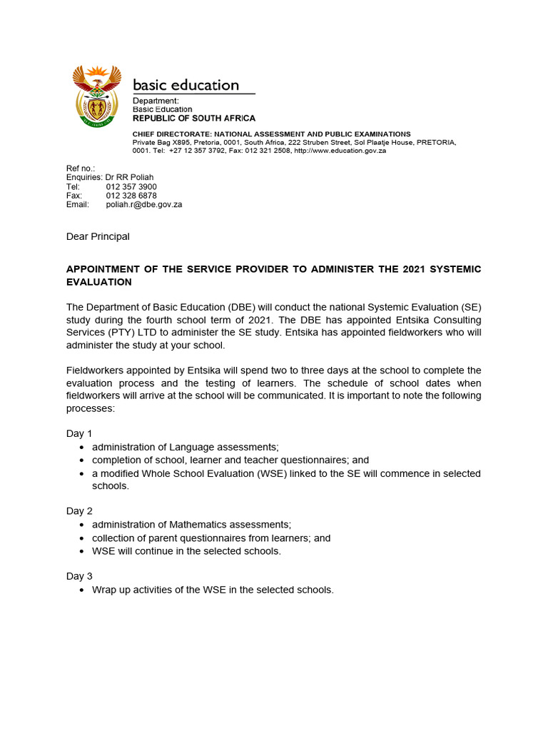 SE School Letter | PDF