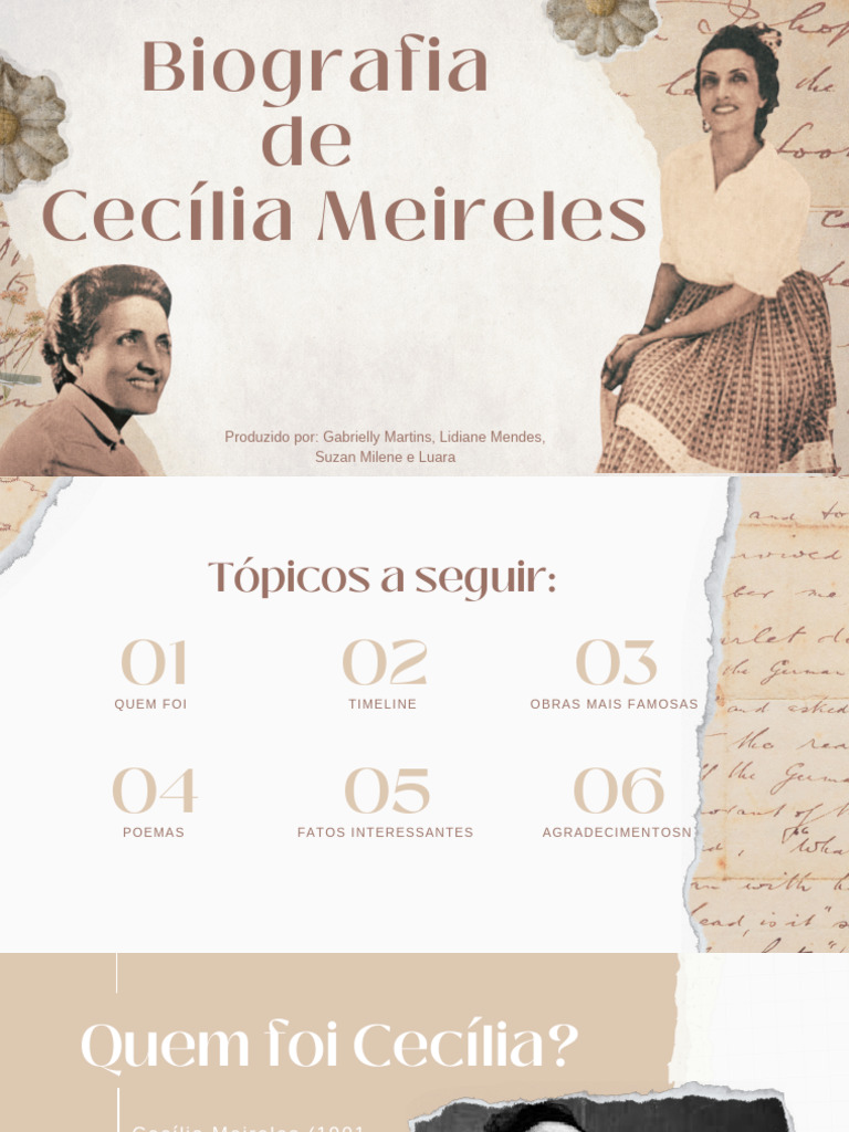 Biografia de Cecília Meireles: Vida e Obras | PDF