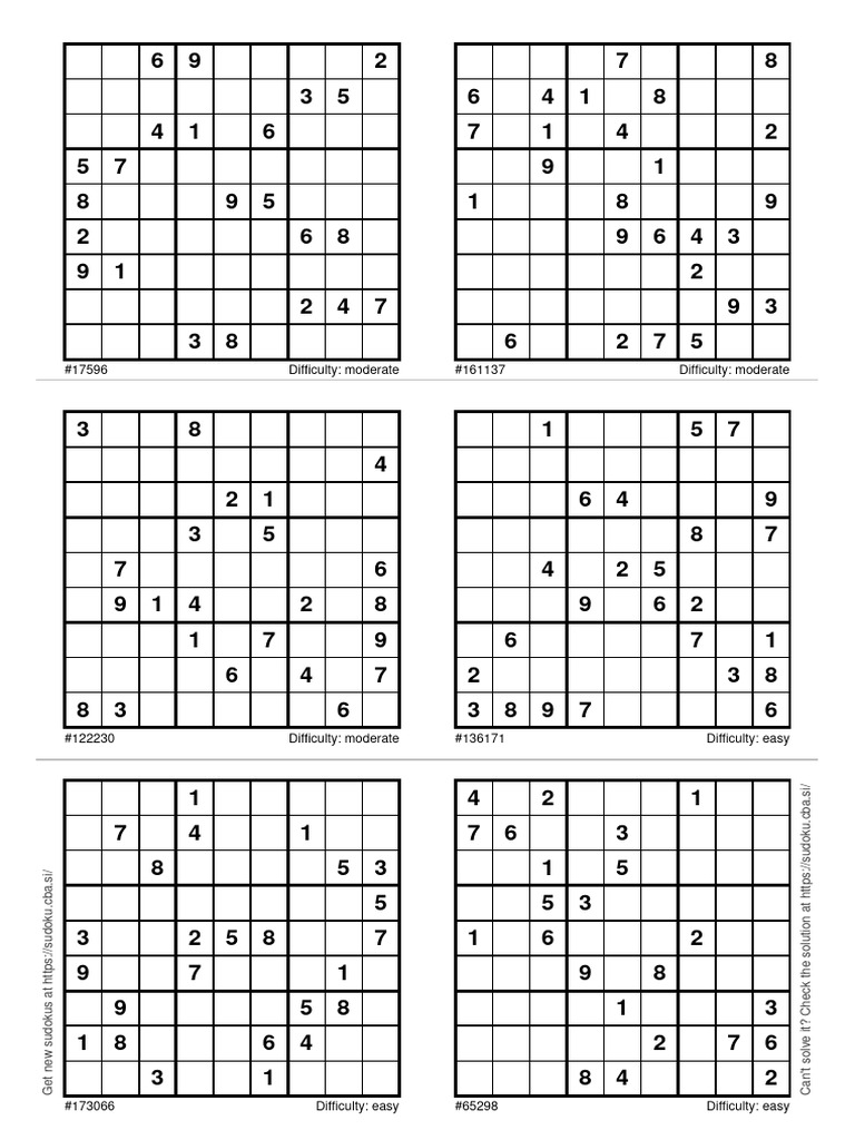 sudoku_20240602 menengah rendah | PDF