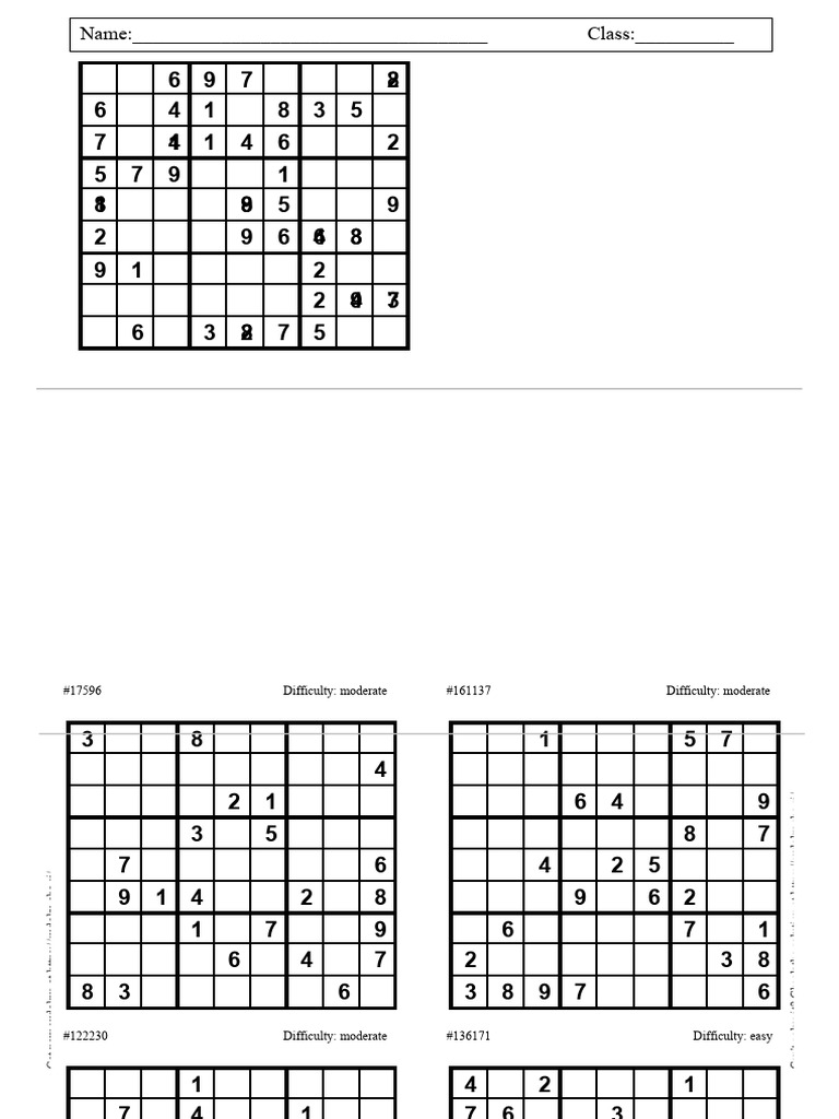 sudoku_20240602 menengah rendah updated | Download Free PDF | Applied ...