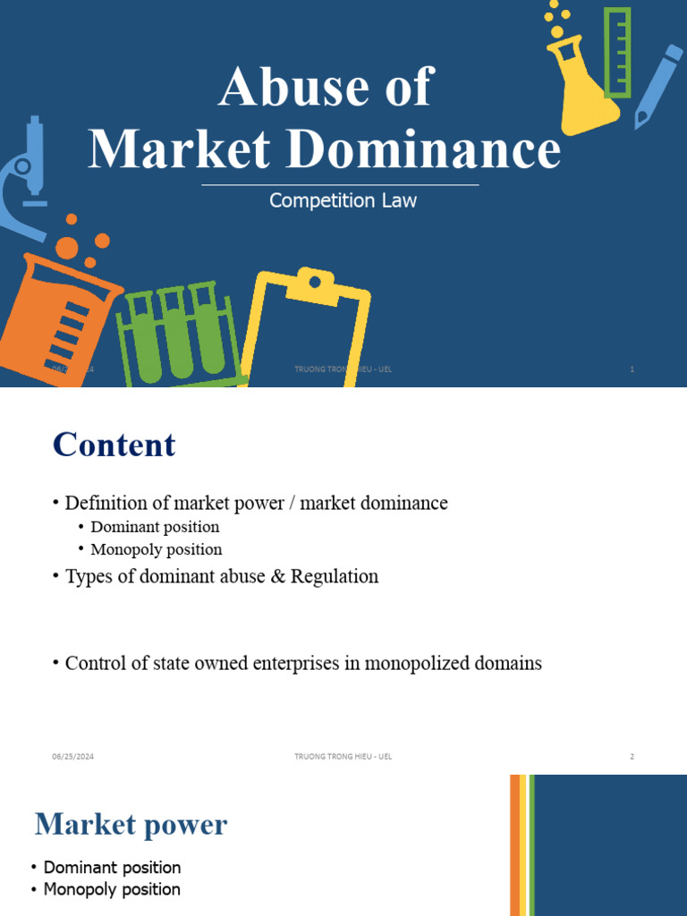 Market Dominance & Competition Law | PDF | Monopoly | Market Power