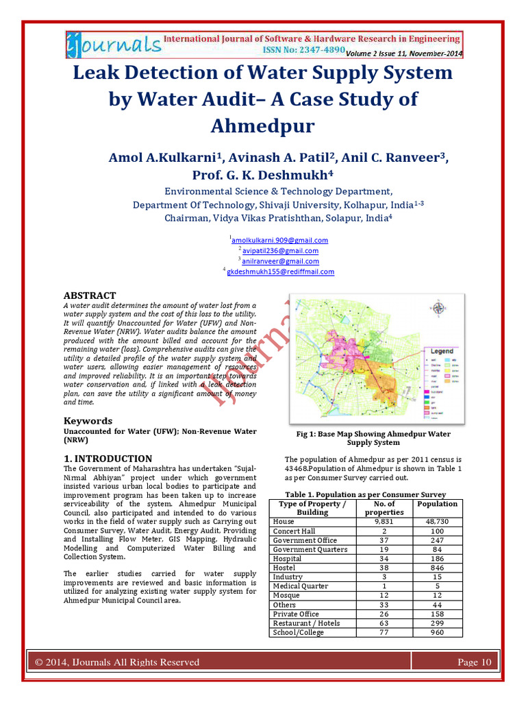 Water Audit and Leak Detection in Ahmedpur | PDF | Water Supply | Hydrology