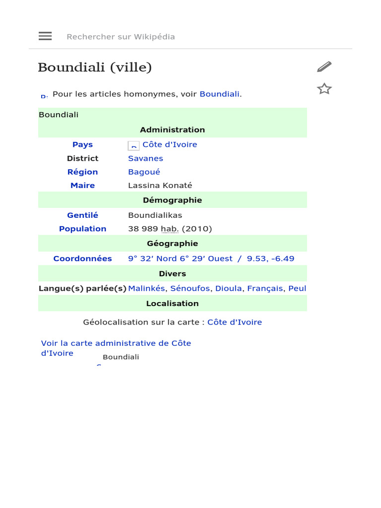 Boundiali : Ville et Région de la Bagoué | PDF