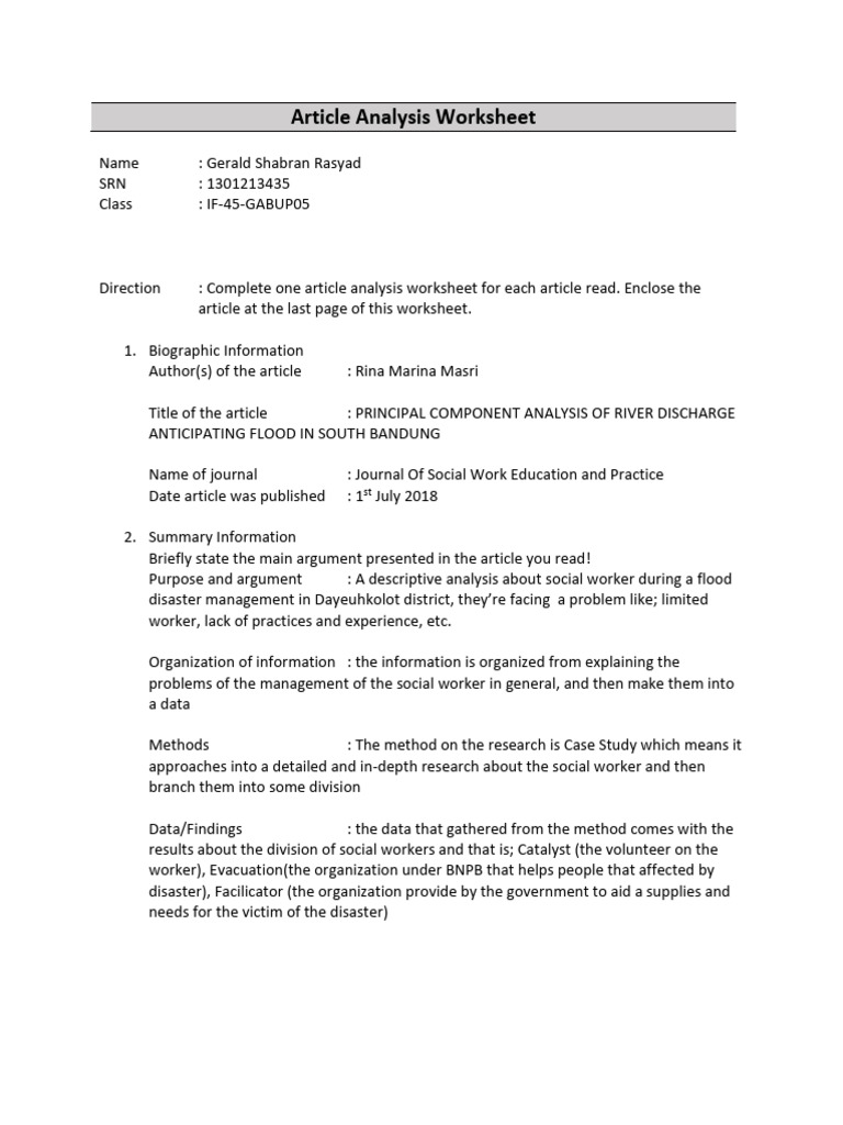 Worksheet 1 - Journal Article Review - 1301213435 - Gerald Shabran ...