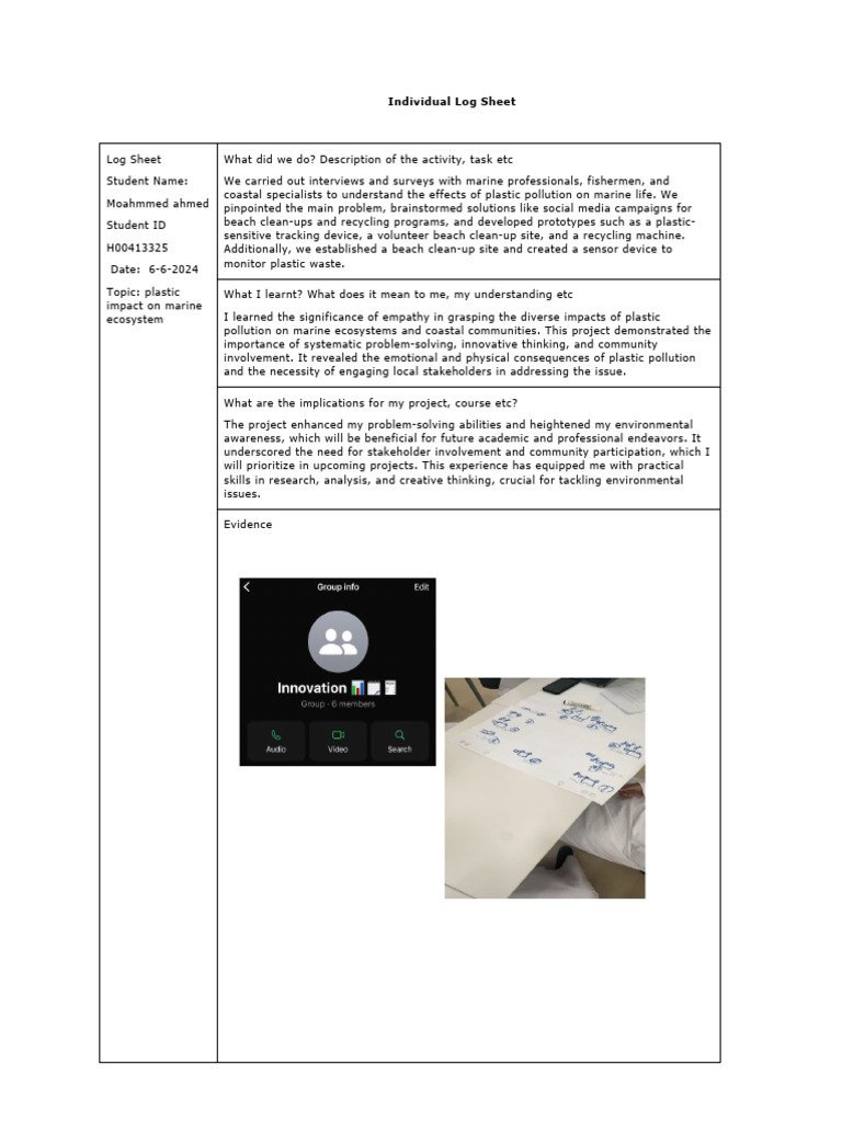 NasserProject 1 - Log Sheets Template | PDF | Social Science