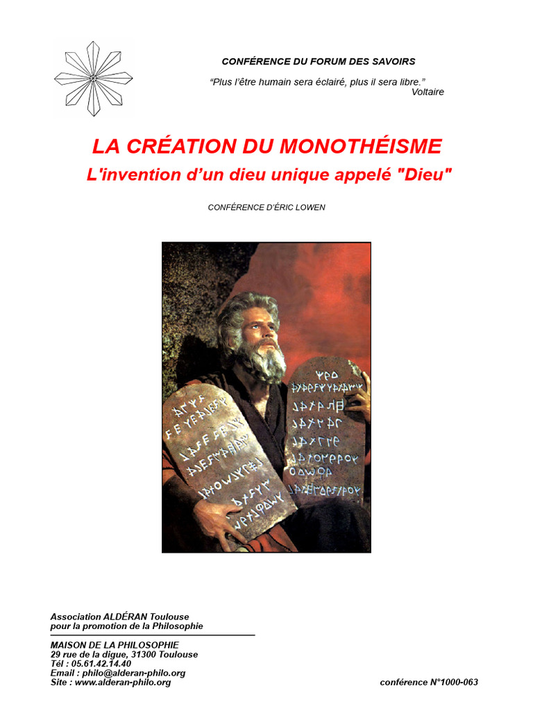 La Création Du Monothéisme | PDF | Monothéisme | Dieu