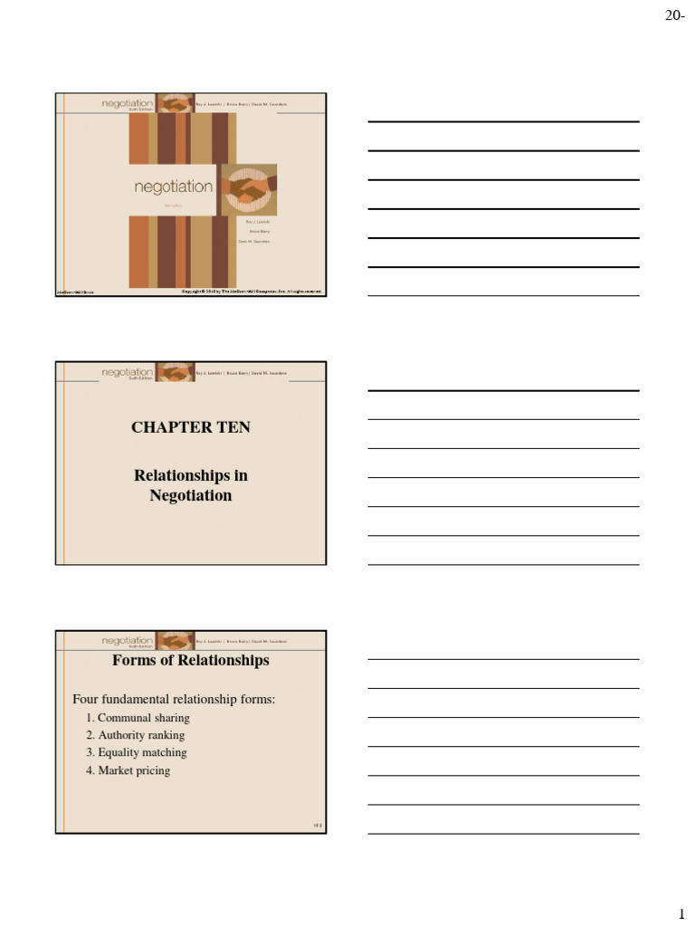 Chap009 Relationships in Negotiation | PDF | Negotiation | Market ...