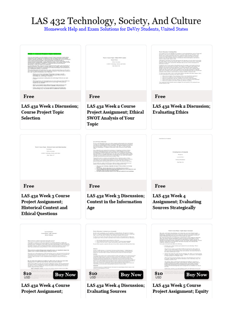 LAS 432 Course Project Resources | PDF | Career & Growth