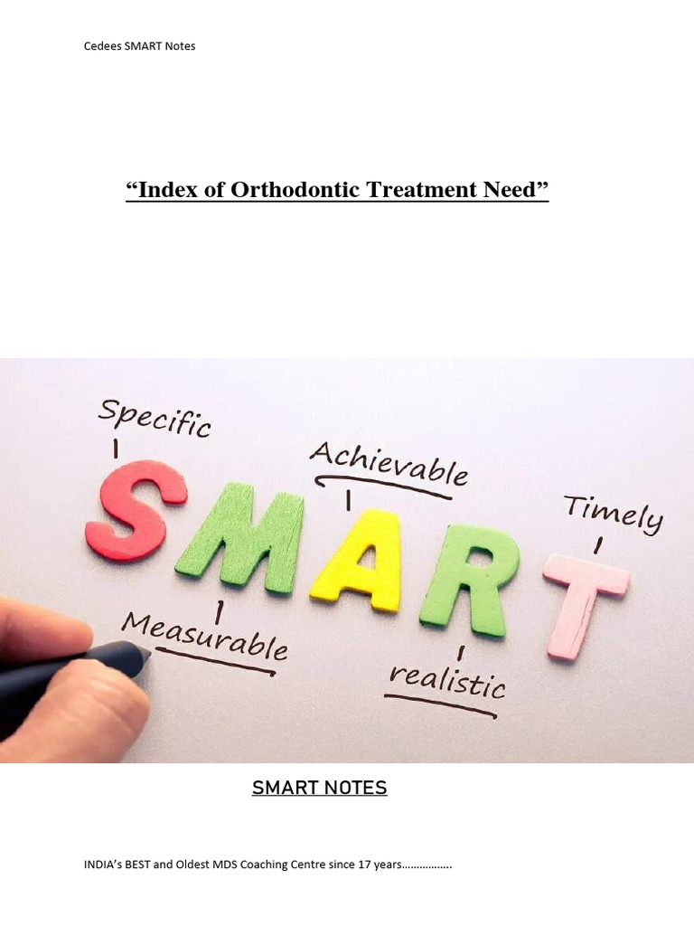 IOTN Cedees Smart Notes PDF Orthodontics Dentistry