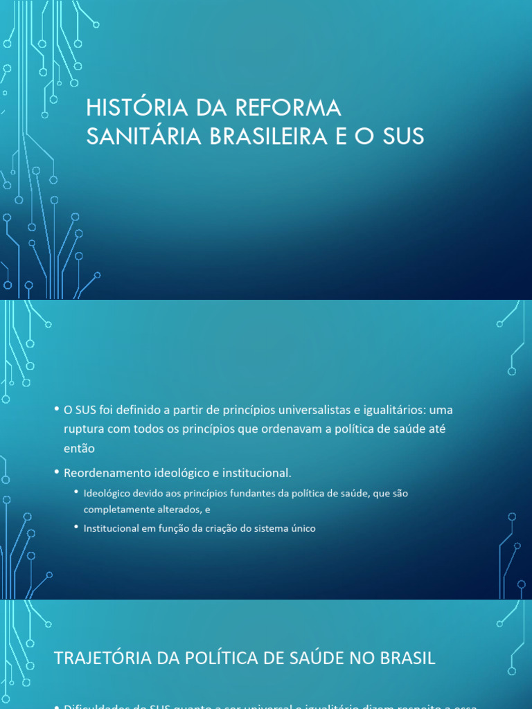 Reforma Sanitária e SUS no Brasil | PDF | Bem-estar social | Politica ...
