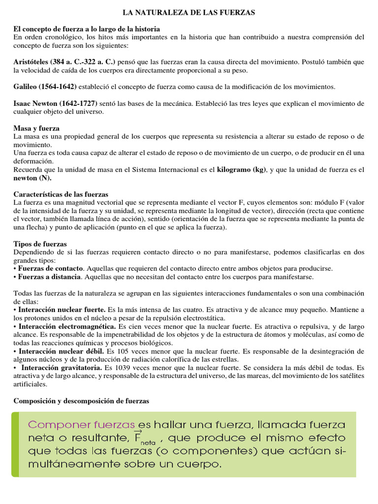 Naturaleza de Las Fuerzas | PDF | Fuerza | Interacción fundamental