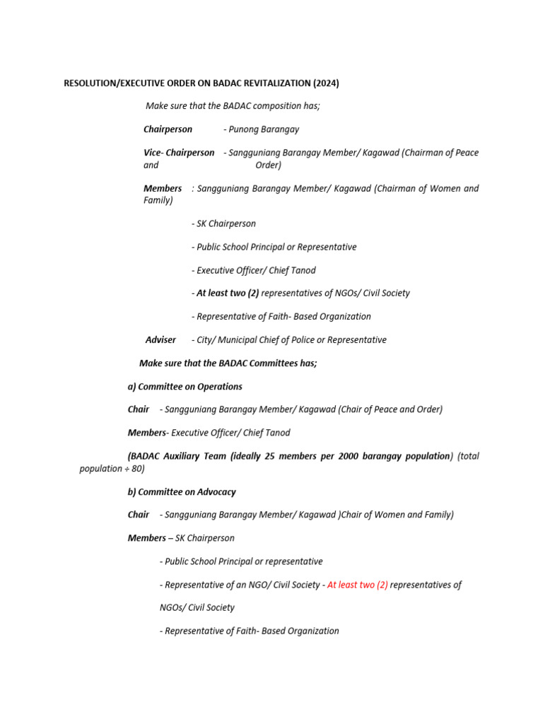 Badac Revitalization Pdf