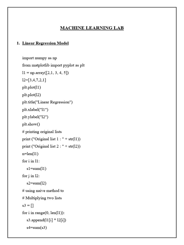 Machine learning lab pdf
