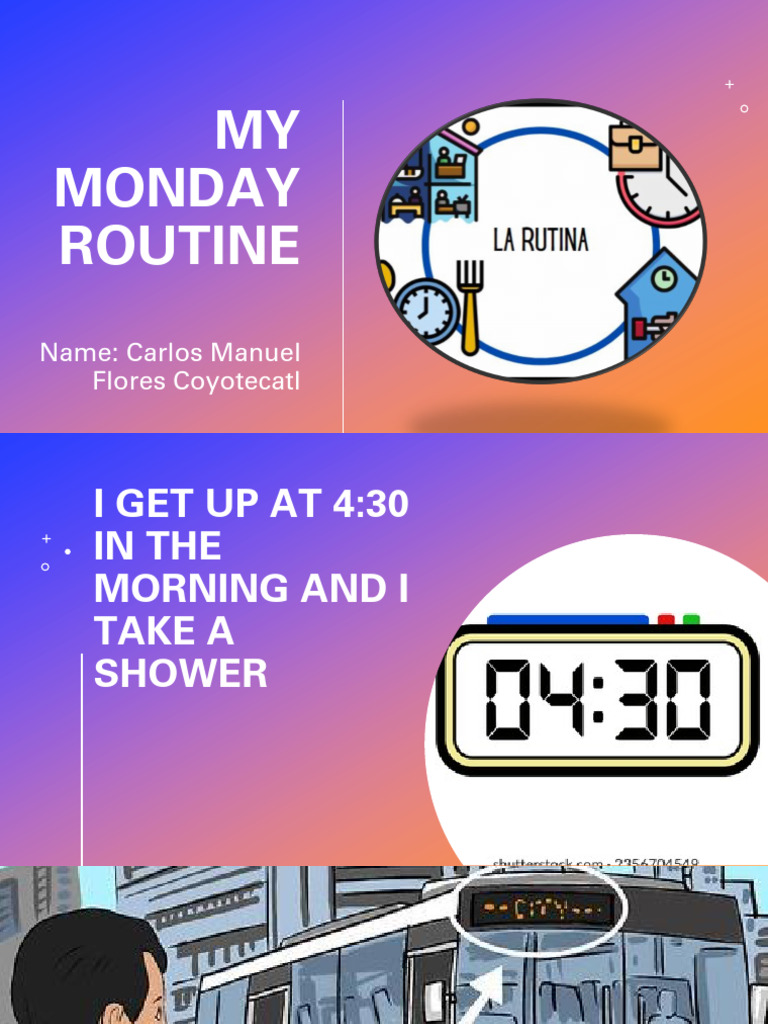 My Monday Routine: Daily Schedule | PDF | Cooking, Food & Wine | Art