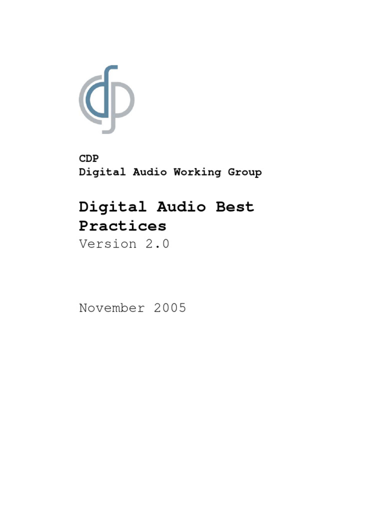 Digital Audio Best Practises | PDF | Metadata | Digital Audio