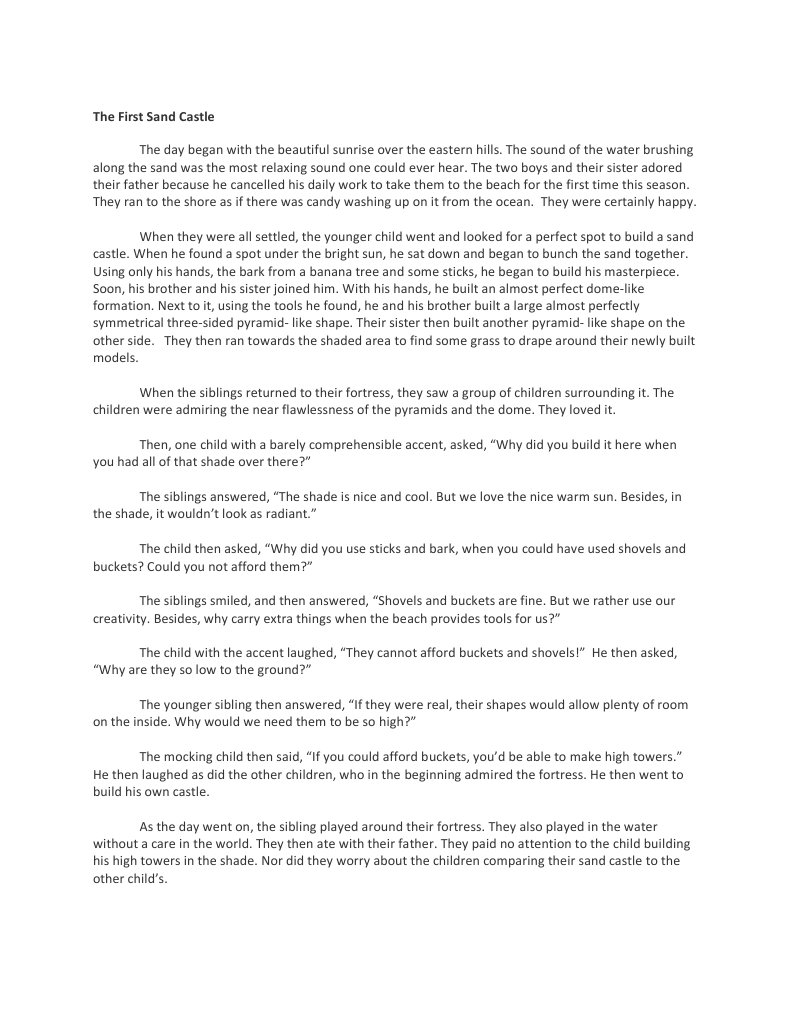 The First Sand Castle | PDF | Art | Poetry