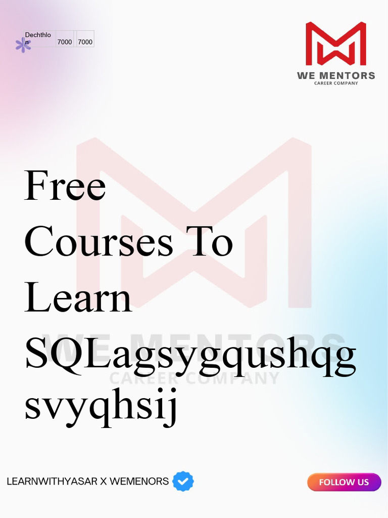 Free SQL Courses & Career Resources | PDF | Career & Growth | Computers