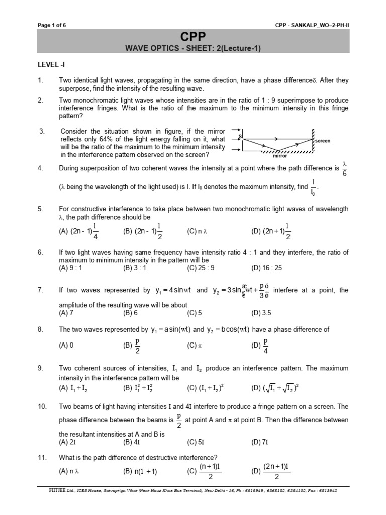 2 Wo | PDF | Coherence (Physics) | Wavelength