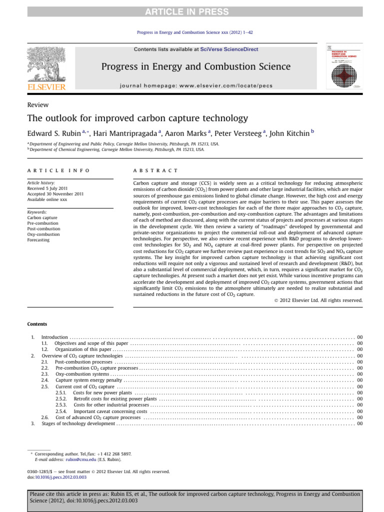Future of Carbon Capture Technology | PDF | Carbon Capture And Storage ...