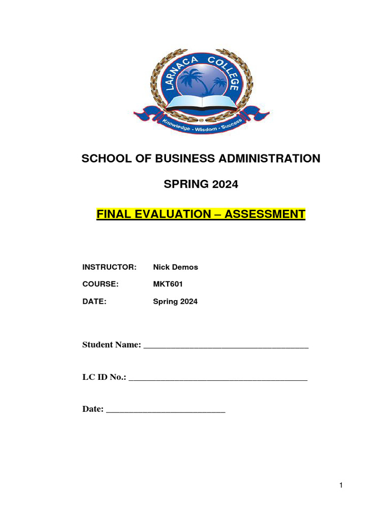 FINAL Assessment - MKT601 - Social MKTG - Spring 2024 | PDF | Cognition ...