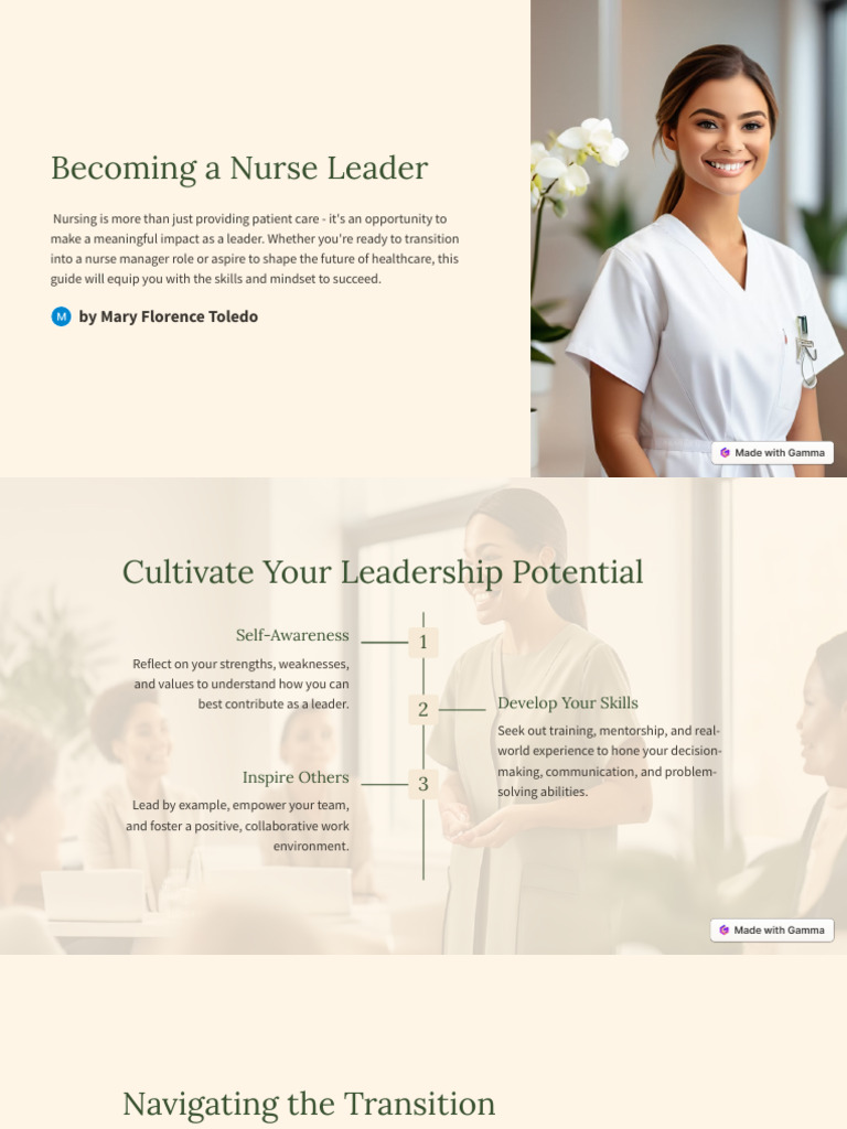 Becoming A Nurse Leader | PDF | Leadership | Mentorship