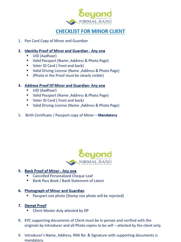 Checklist For Minor_January_2024 | PDF