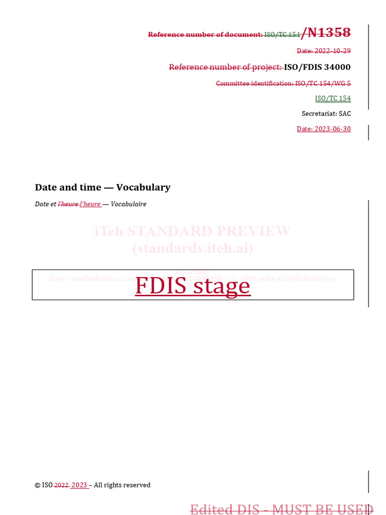 ISO 34000: Date and Time Standards | PDF | International Organization ...