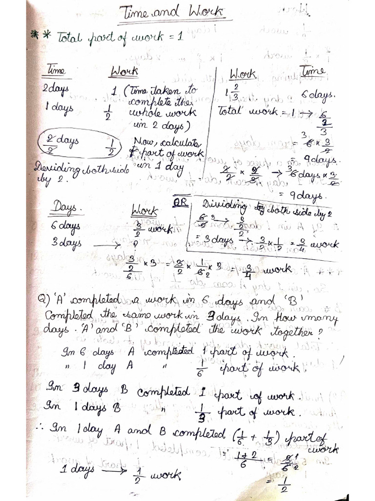 Time and work class 8 pdf