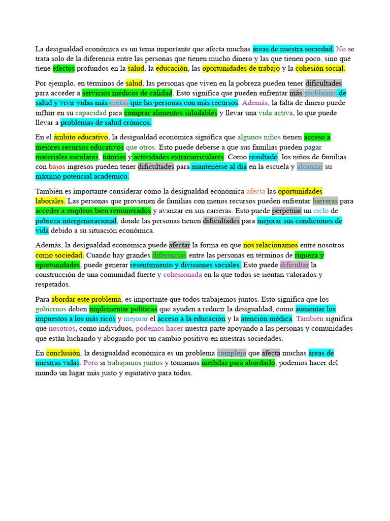 Impacto de la Desigualdad Económica | PDF | Desigualdad social ...