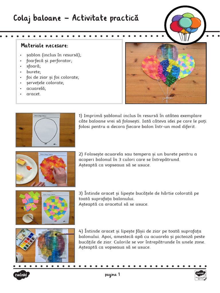 Instructiuni - Colaj Baloane | PDF