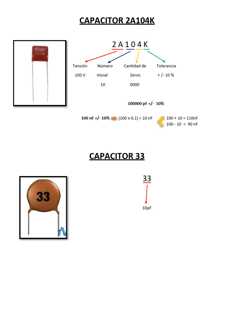 CAPACITOR 2A104K y 33 | PDF