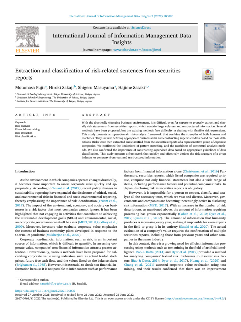 Extraction and Classification of Risk | PDF | Support Vector Machine | Risk