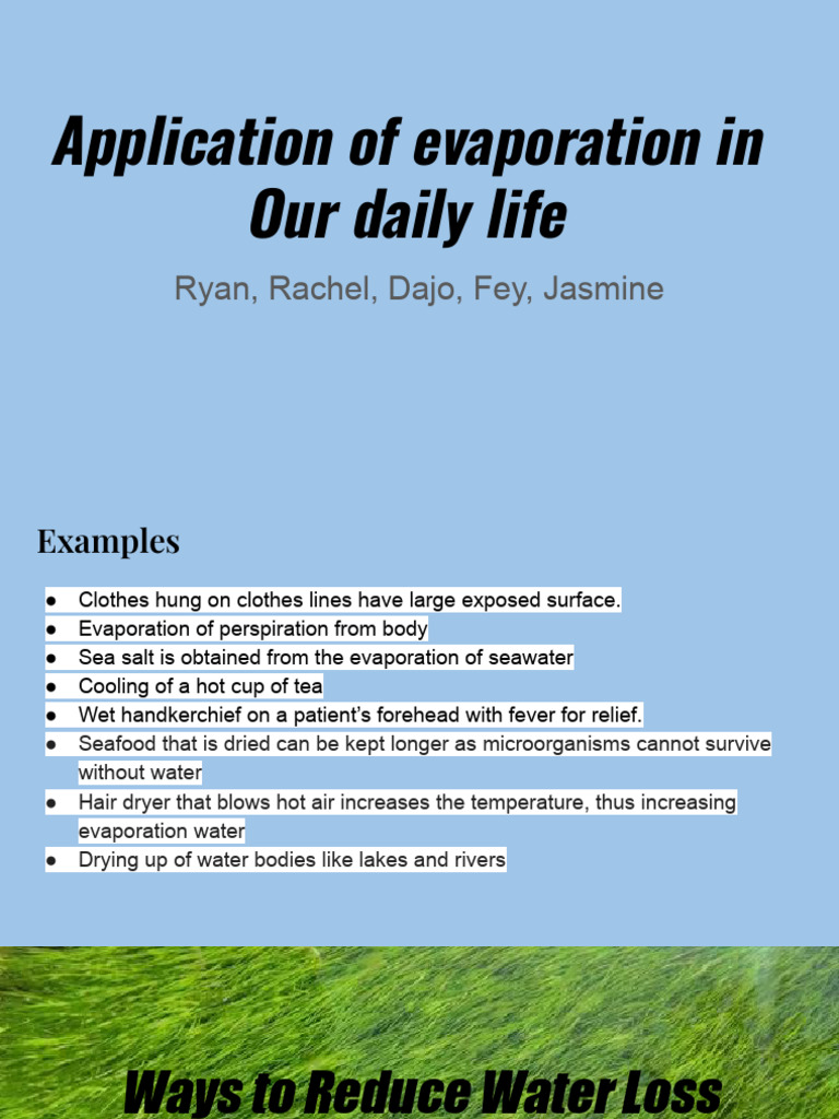 Evaporation: Everyday Uses and Solutions | PDF