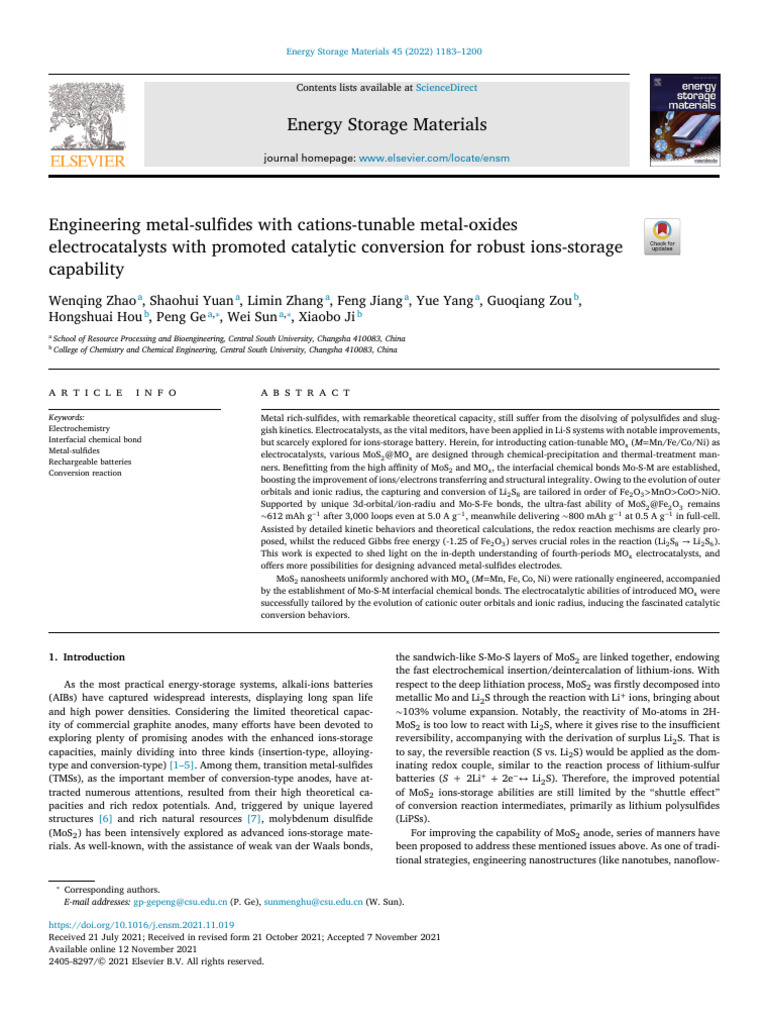 Energy Storage Materials | PDF | Lithium Ion Battery | Redox