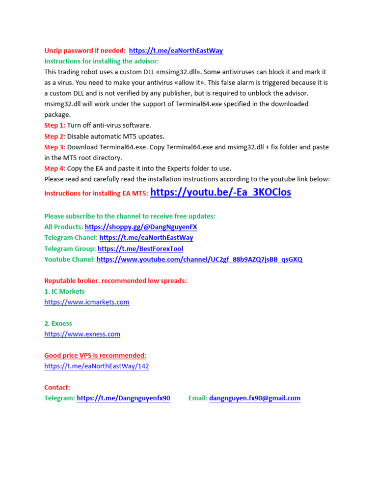 Instructions For Installing EA MT5 Fix | PDF | Business