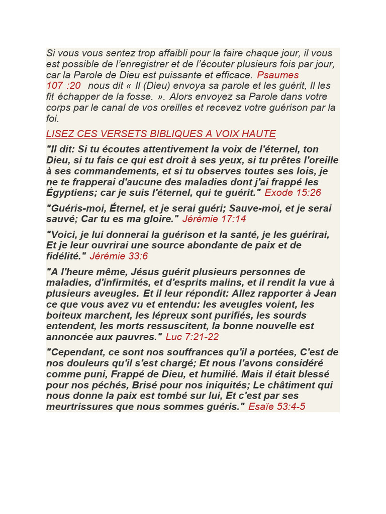 Guérison par la Parole de Dieu | PDF | Évangile selon Marc | Jésus