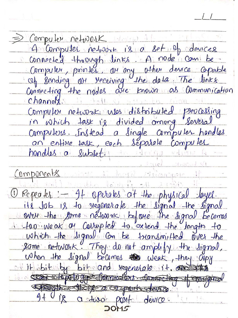 Handwritten Computer Network | PDF