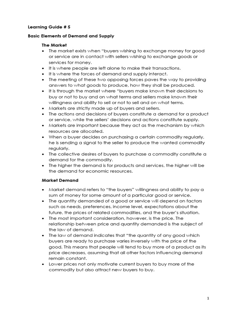 Econ 101 lg 5 for f2f pdf demand supply economics 