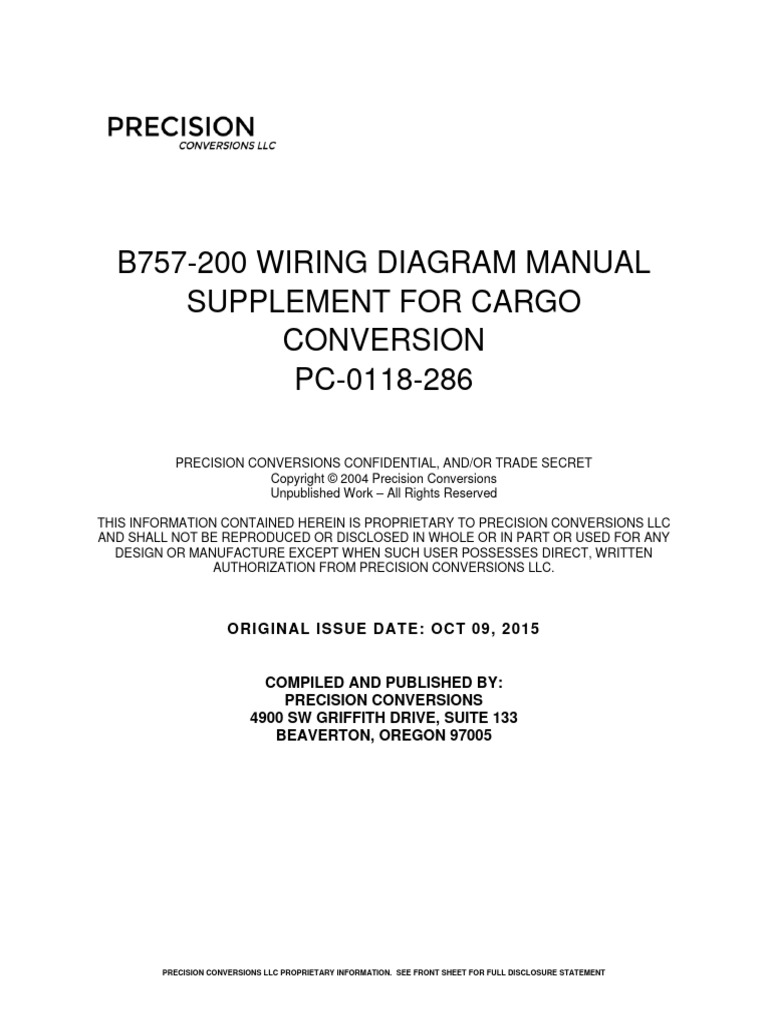 Wiring Diagram Manual of 757-200 | PDF | Trade Secret
