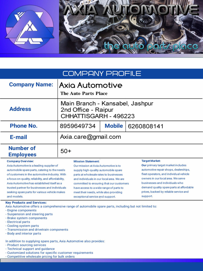 Axia - Automotive Profile | PDF