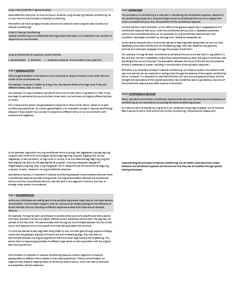 Behaviorism Pdf Classical Conditioning Neuroscience