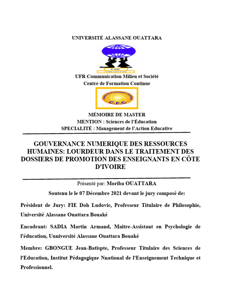 Gouvernance Numérique et Promotion des Enseignants | PDF | Gestion des ...