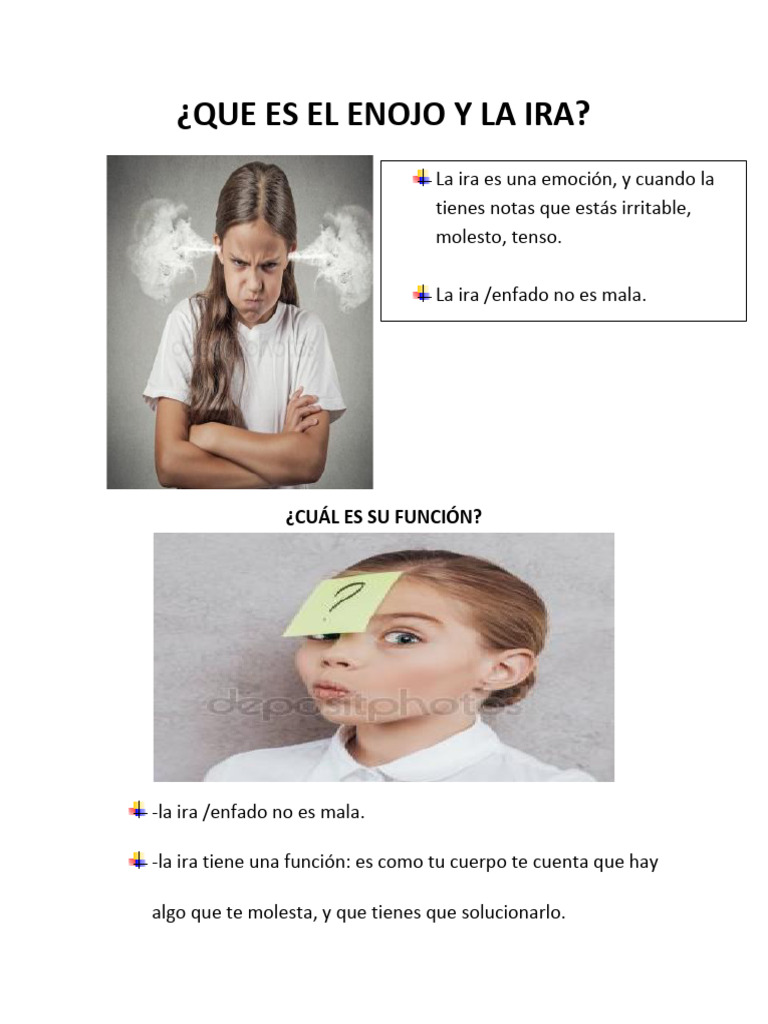 QUE ES EL ENOJO Y LA IRA Taller de Reconocimiento Con Niños | PDF | Ira ...