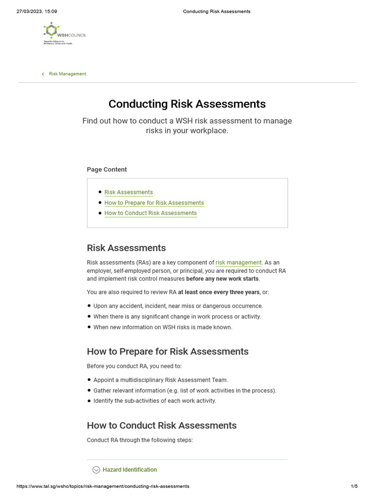 Conducting Risk Assessments | PDF | Hazards | Risk