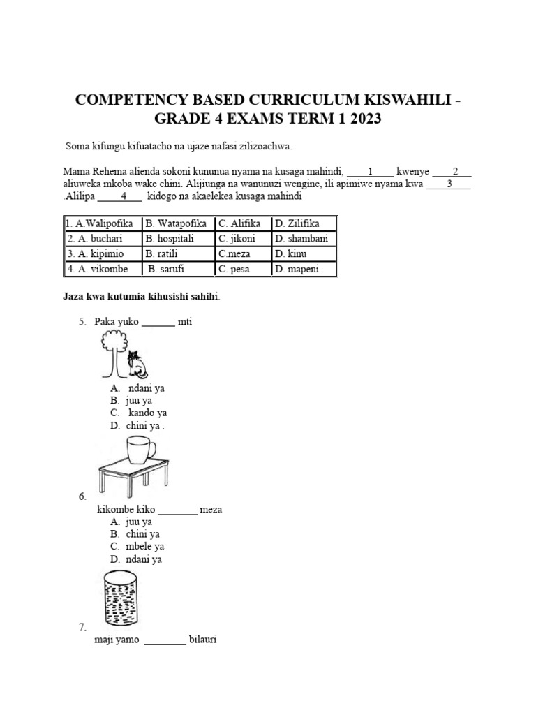 Competency Based Curriculum Kiswahili 2 | PDF