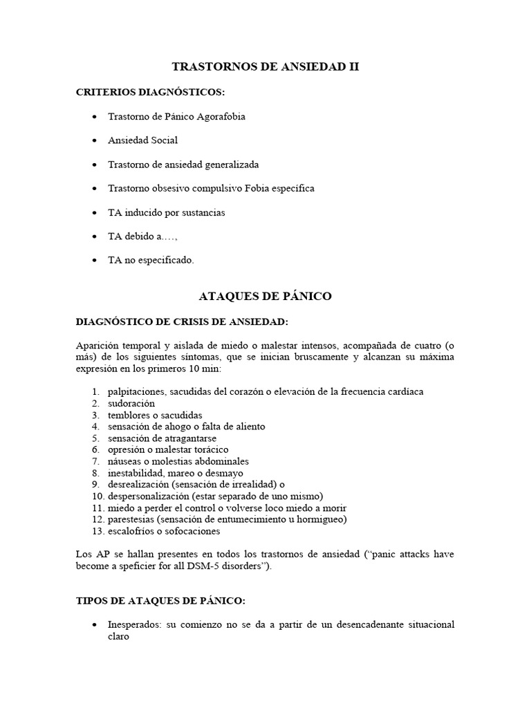 Trastornos de Ansiedad y Ataques de Pánico | PDF | Ansiedad | Desorden ...